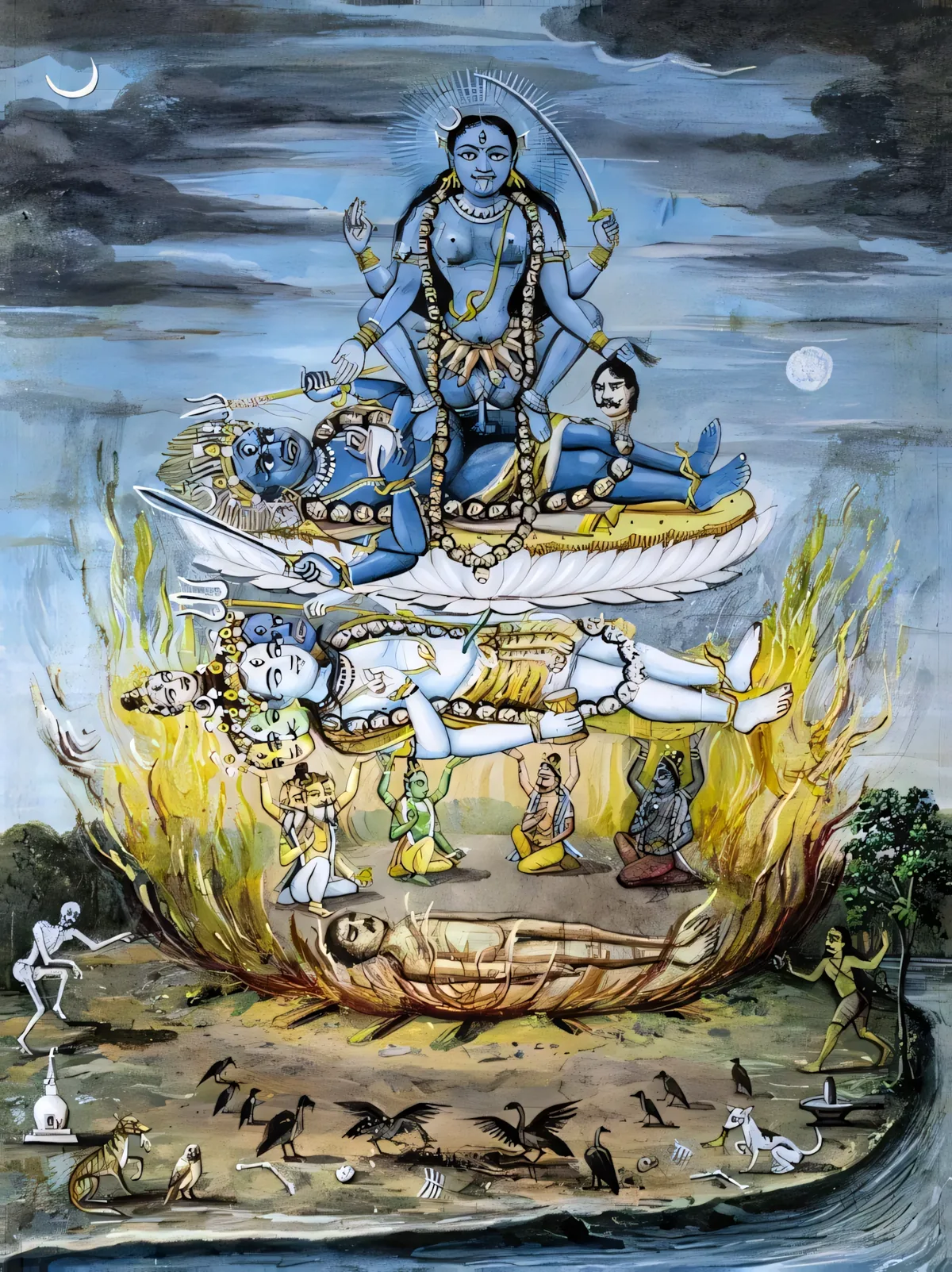 Jai Ma Shmashana Kalika — Sacred Cremation-Ground Kali Artwork
