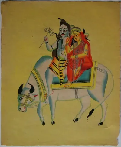 Shiva and Parvati — Divine Couple Sacred Artwork